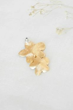 Alexa Flower Earrings - Gold -Dress Shop petal and pup usa accessories alexa flower earrings gold one size 32237008158897