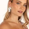Alexa Flower Earrings - White