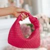 Alma Woven Shoulder Bag - Pink