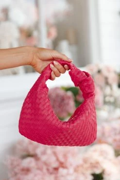 Alma Woven Shoulder Bag - Pink