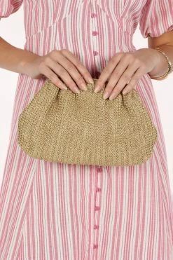 Amelia Straw Clutch - Natural -Dress Shop petal and pup usa accessories amelia straw clutch natural one size 33643509874865