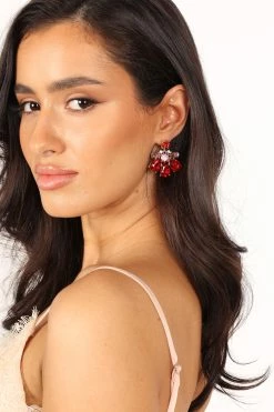 Andrina Statement Earrings - Wine -Dress Shop petal and pup usa accessories andrina statement earrings wine one size 33871081865393