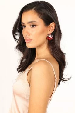Andrina Statement Earrings - Wine -Dress Shop petal and pup usa accessories andrina statement earrings wine one size 33871081898161