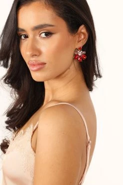 Andrina Statement Earrings - Wine -Dress Shop petal and pup usa accessories andrina statement earrings wine one size 33871081930929
