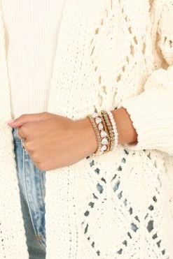 Angelique Bracelet Set - Gold Pearl -Dress Shop petal and pup usa accessories angelique bracelet set gold pearl one size 33752451416241