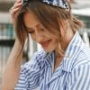 Anika Embroidery Headband - Navy