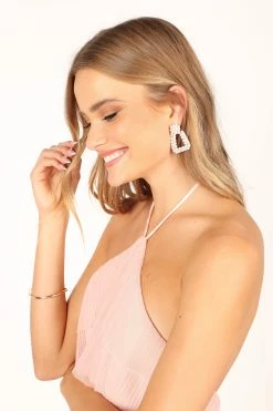 Ariel Earrings - Gold Pearl -Dress Shop petal and pup usa accessories ariel earrings gold pearl one size 33871081570481