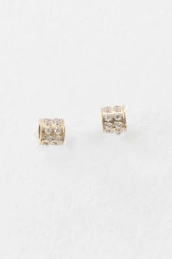 Barrel Stone Earrings - Gold -Dress Shop petal and pup usa accessories barrel stone earrings gold os 32566581199025