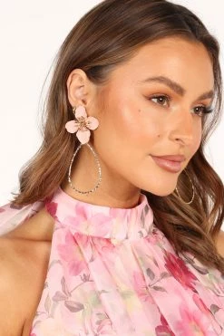 Bloom Statement Earring - Gold/Pink 7 Bloom Statement Earring - Gold/Pink -Dress Shop petal and pup usa accessories bloom statement earring gold pink one size 33526120382641