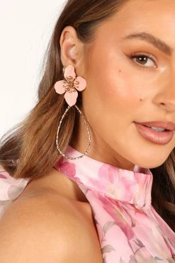 Bloom Statement Earring - Gold/Pink 8 Bloom Statement Earring - Gold/Pink -Dress Shop petal and pup usa accessories bloom statement earring gold pink one size 33526120415409