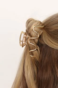 Cecilia Hair Clip - Gold -Dress Shop petal and pup usa accessories cecilia hair clip gold one size 33757573415089