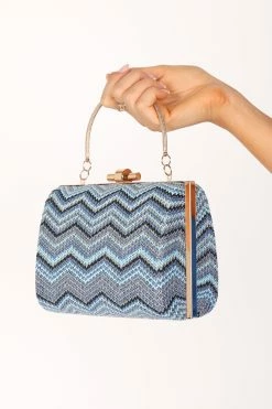 Claudia Clutch - Blue Chevron 9 Claudia Clutch - Blue Chevron -Dress Shop petal and pup usa accessories claudia clutch blue chevron one size 33612357370033