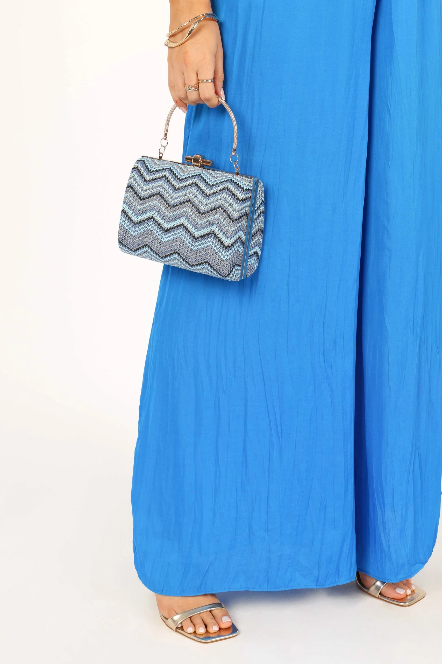 Claudia Clutch - Blue Chevron 5 Claudia Clutch - Blue Chevron - Image 5