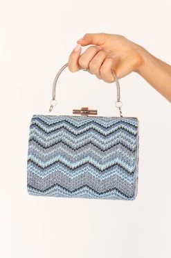 Claudia Clutch - Blue Chevron 11 Claudia Clutch - Blue Chevron -Dress Shop petal and pup usa accessories claudia clutch blue chevron one size 33612357435569