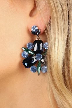 Cynthia Statement Earring - Blue -Dress Shop petal and pup usa accessories cynthia statement earring blue one size 32486592610481