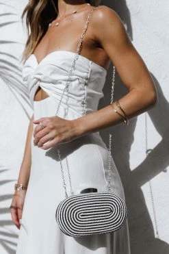 Della Rope Clutch - Black/White