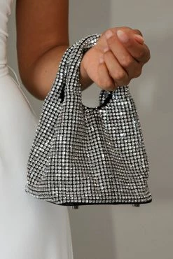 Demie Rhinestone Bag - Silver -Dress Shop petal and pup usa accessories demie rhinestone bag silver one size 33062076121265