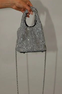 Demie Rhinestone Bag - Silver -Dress Shop petal and pup usa accessories demie rhinestone bag silver one size 33062076154033