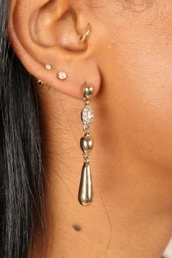 Dua Teardrop Statement Earrings - Gold -Dress Shop petal and pup usa accessories dua teardrop statement earrings gold one size 32712820687025