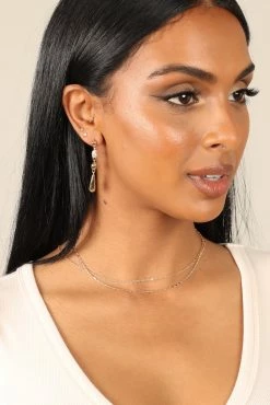 Dua Teardrop Statement Earrings - Gold -Dress Shop petal and pup usa accessories dua teardrop statement earrings gold one size 32712820719793