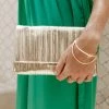 Gemma Ruched Clutch - Gold