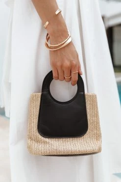 Hannah Bag - Natural/Black -Dress Shop petal and pup usa accessories hannah bag natural black one size 33210166149297