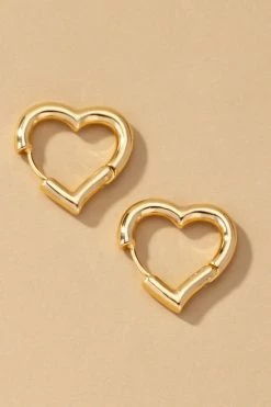 Heart Shape Huggie- Gold
