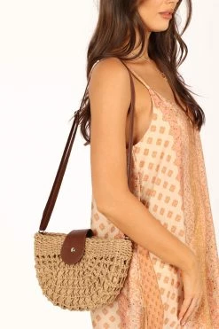 Isle Straw Crossbody Bag - Natural -Dress Shop petal and pup usa accessories isle straw crossbody bag natural one size 33612356583601