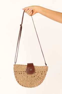 Isle Straw Crossbody Bag - Natural -Dress Shop petal and pup usa accessories isle straw crossbody bag natural one size 33612356616369
