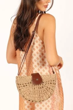 Isle Straw Crossbody Bag - Natural -Dress Shop petal and pup usa accessories isle straw crossbody bag natural one size 33612356681905