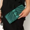 Judah Pleated Clutch - Emerald