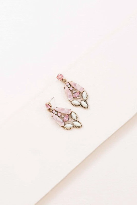 Juliette Marbled Earrings - Pink 3 Juliette Marbled Earrings - Pink - Image 3