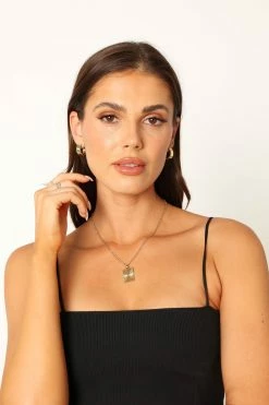 Marley Hoop Earrings - Gold -Dress Shop petal and pup usa accessories marley hoop earrings gold one size 34024230650033