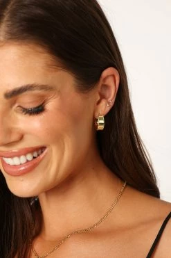 Marley Hoop Earrings - Gold -Dress Shop petal and pup usa accessories marley hoop earrings gold one size 34024230682801