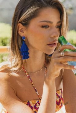 Mikki Tassel Earring - Blue