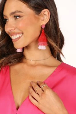 Mikki Tassel Earring - Pink
