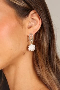 Monique Floral Statement Earrings - Gold