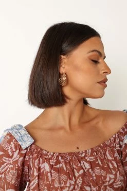 Othello Hoop Earrings - Gold -Dress Shop petal and pup usa accessories othello hoop earrings gold one size 33871084028081