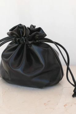Poppy Drawstring Bag - Black -Dress Shop petal and pup usa accessories poppy drawstring bag black one size 32924873392305