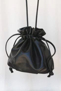 Poppy Drawstring Bag - Black -Dress Shop petal and pup usa accessories poppy drawstring bag black one size 32924873425073