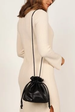 Poppy Drawstring Bag - Black