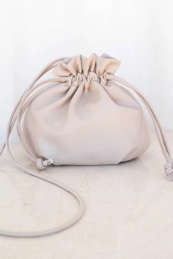 Poppy Drawstring Bag - Cream -Dress Shop petal and pup usa accessories poppy drawstring bag cream one size 32924870836401
