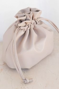 Poppy Drawstring Bag - Cream -Dress Shop petal and pup usa accessories poppy drawstring bag cream one size 32924870869169