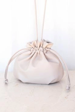 Poppy Drawstring Bag - Cream -Dress Shop petal and pup usa accessories poppy drawstring bag cream one size 32924870901937