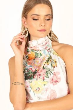 Rae Earrings - Gold Pearl -Dress Shop petal and pup usa accessories rae earrings gold pearl one size 33836352045233