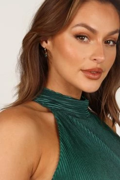 Sadie Drop Earrings - Gold/Emerald -Dress Shop petal and pup usa accessories sadie drop earrings gold emerald one size 33246699323569