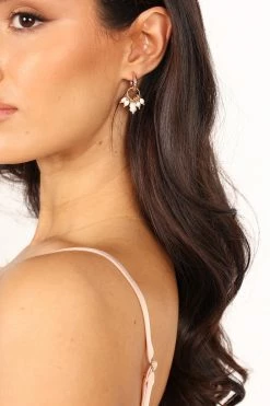 Sebastian Drop Earrings - Gold Pearl -Dress Shop petal and pup usa accessories sebastian drop earrings gold pearl one size 33871082422449