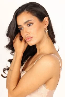 Sebastian Drop Earrings - Gold Pearl -Dress Shop petal and pup usa accessories sebastian drop earrings gold pearl one size 33871082455217