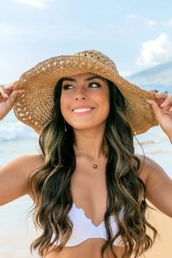 Stevie Straw Hat - Khaki -Dress Shop petal and pup usa accessories stevie straw hat khaki onesize 33476699095217