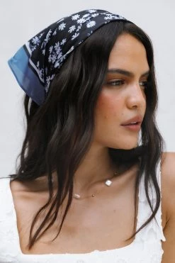 Vanessa Hair Scarf - Dark Floral -Dress Shop petal and pup usa accessories vanessa hair scarf dark floral one size 33206869688497